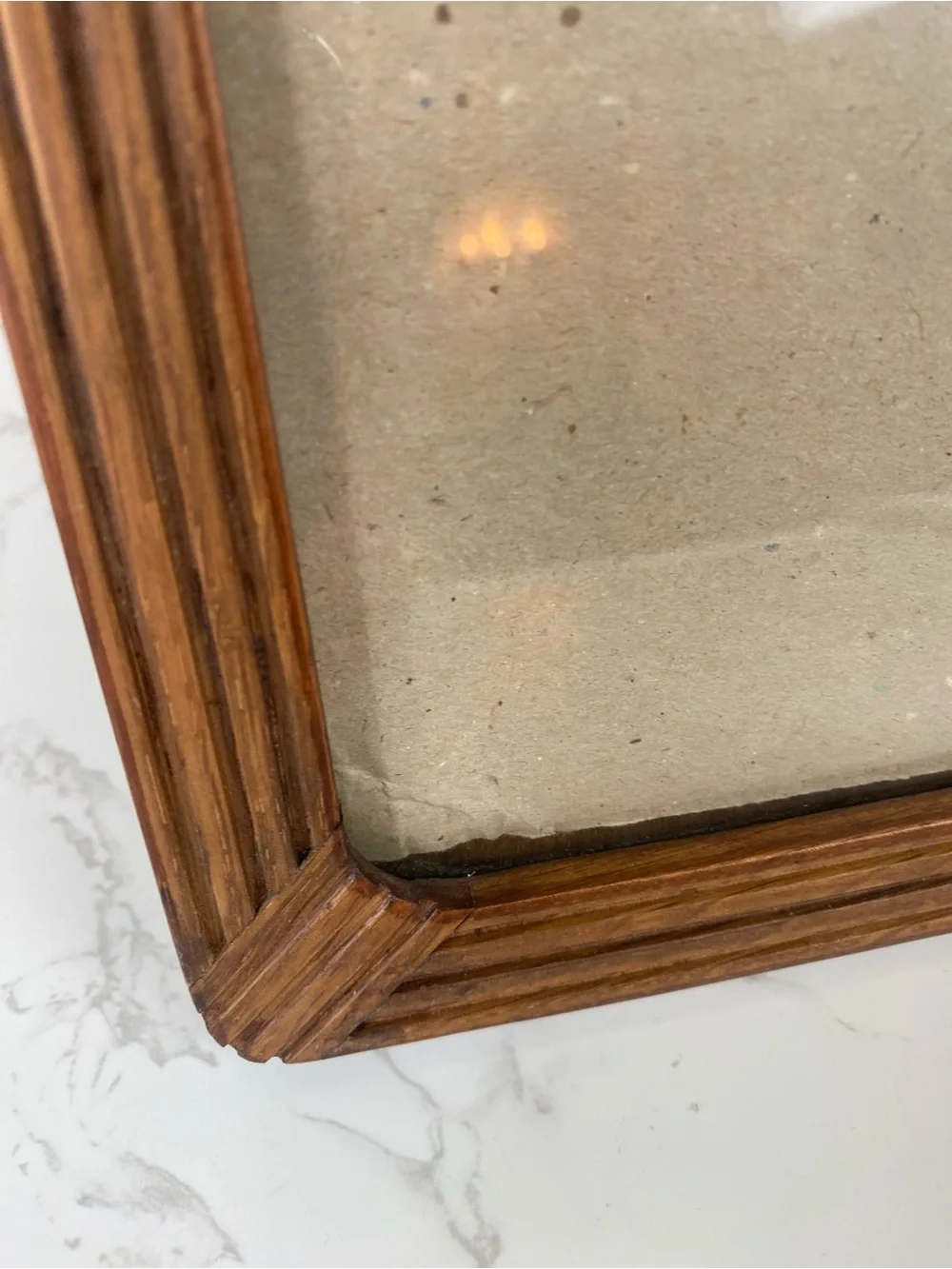 Fetco Ribbed Wood Picture Frame in Brown retro Handmade 8x10